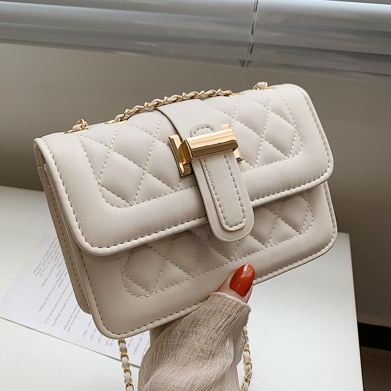 wj8400 Women's New Fashion Chain Crossbody Bag Casual Texture Shoulder Handbag