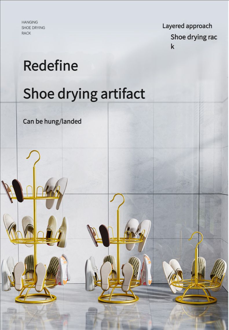 Shoe drying rack outdoor balcony sandal rack drying shoe rack floor rotating slippers hanging shoe rack drying shoe artifact