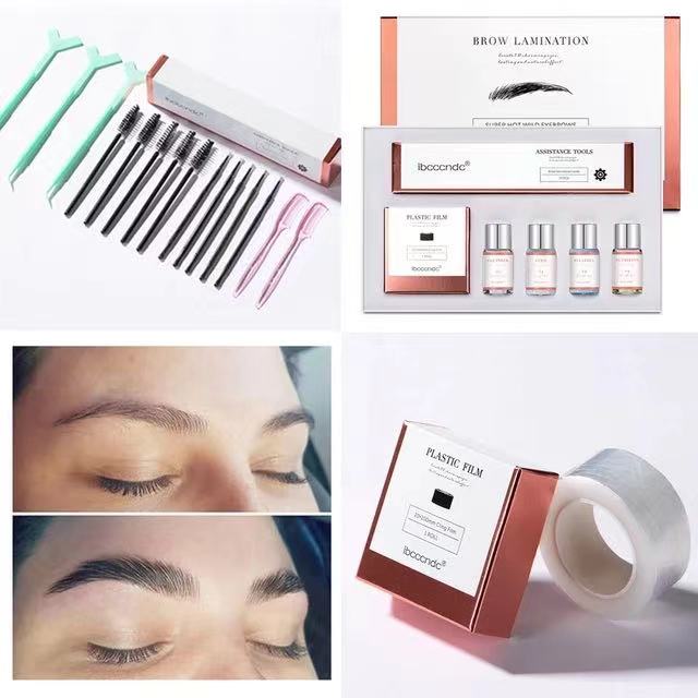 Pro Brow Lift Perming Eyebrow Lifting Brow Lamination Kit with Cling Film Nutrition Keratin Perming Lotion for Home Use 