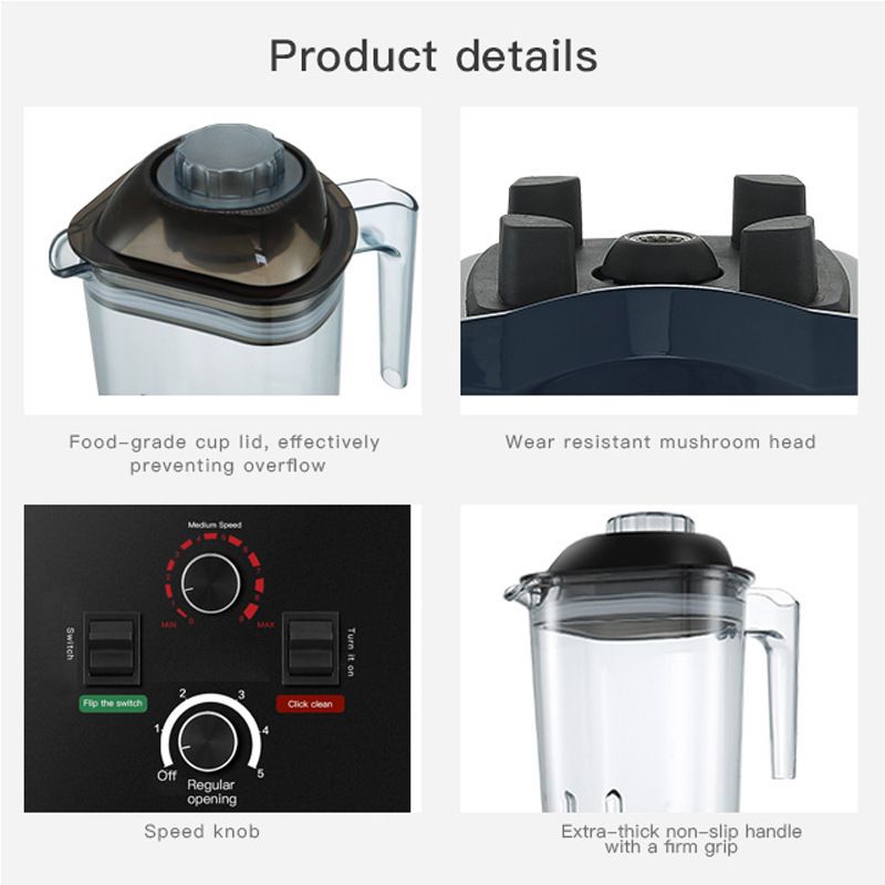 Timer function blender wall breaker food processor 2L pure copper motor