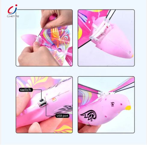 New DIY Outdoor Hand Throwing Glider Electric Aircraft Rechargeable Wings Waving Simulation Flying Bird Models Toys For Kid