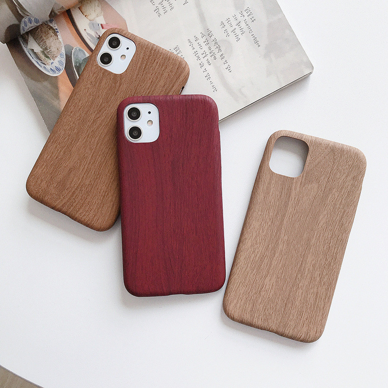 Fashion Wooden Pattern Design Phone Case for iPhone 12 Business Style TPU Cover for iPhone 11/6/7/8/Plus/X/XR/XS/MAX