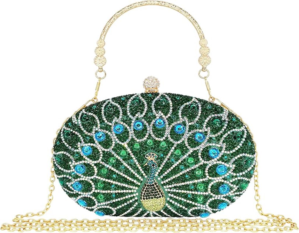 Rhinestone clutch bag ladies sparkling dinner bag luxury crystal round pearl clasp tote bag diamond tote
