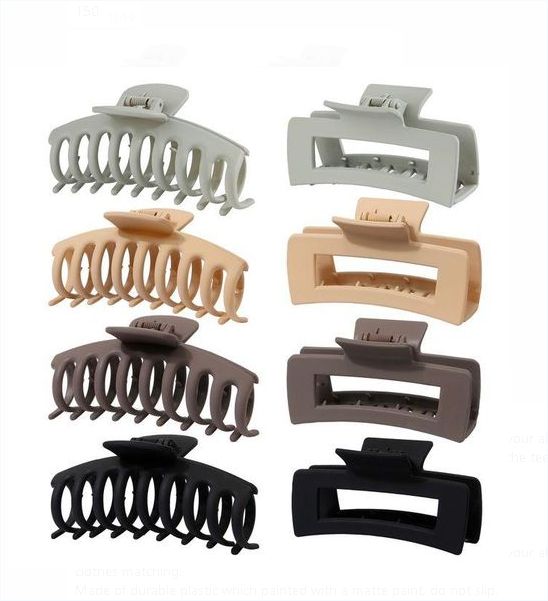 Genetic 8Pcs Plastic Matte Hair Clips Hair Claws Combination Set