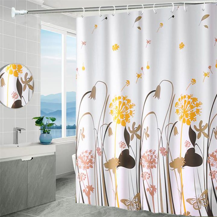 Shower curtain, waterproof, mildew proof, thickened, bathroom curtain, partition curtain, door curtain, window hanging curtain ，large size 100*200cm,120*200cm,150*200cm,180*200cm,200*200cm,240*200cm,260*200cm ，Stainless steel ，buckle eye07# PEVA material