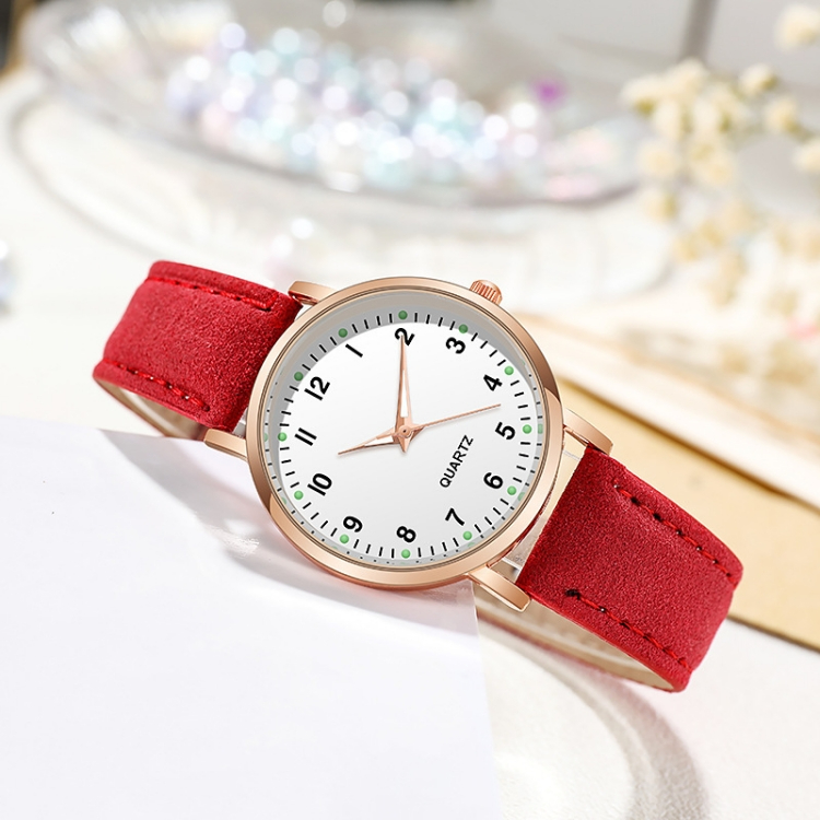 Female Luminous watch leisure time fashion girl Wrist watch Noctilucent light Belt Women's quartz watch CRRSHOP white red purple green blue black pink brown grey watch
