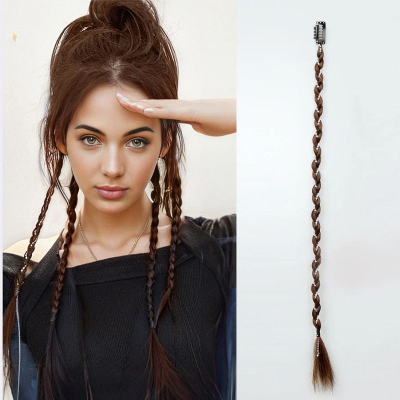 Wigs for women simulation braided ring buckle boxing braid European and American fashion fishbone dirty braid hair extensions