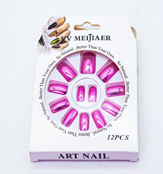 12pcs Set 3D Bling Glitter Artificial Fingernails- French False Daily Finger Wear VV MEIJIAER press on Nails
