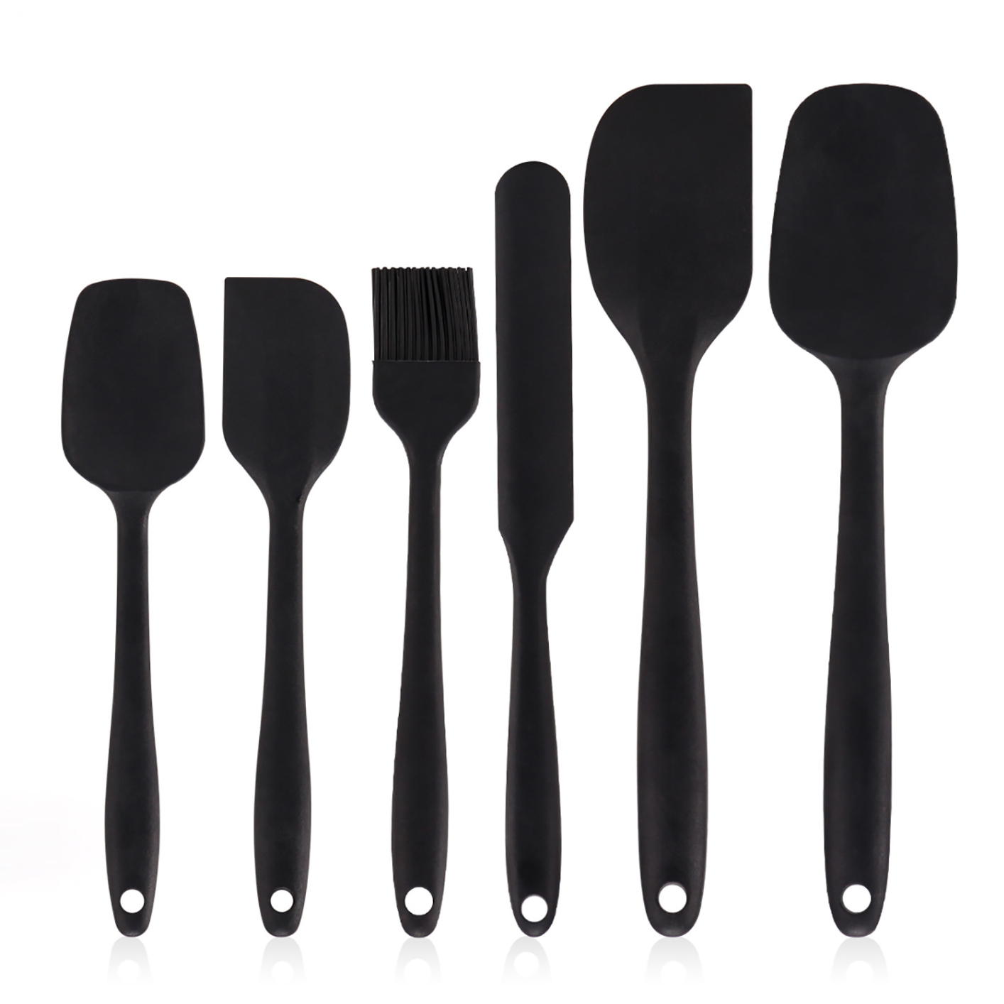 Q1041 6 Piece Silicone Spatula Set Non-Stick Heat-Resistant Spatulas Turner for Cooking Baking Mixing Baking Tools