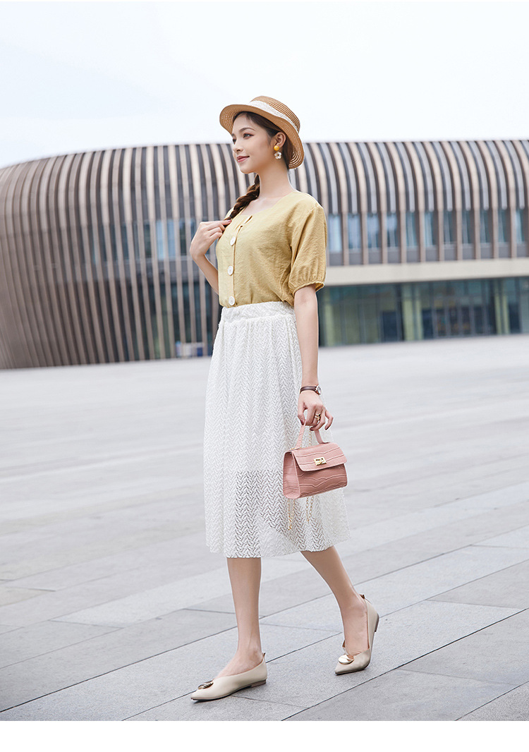 New Fashion Crocodile Pattern Shoulder Bag PU Chain Buckle Messenger Bag Three-dimensional Texture Handbags for Women