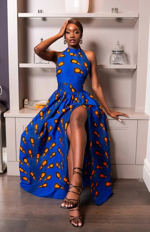 Halter neck shop ankara dress