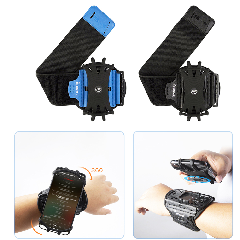 BDC-2001 Outdoor Sports Wrist Phone Bag Removable Rotating Mobile Phone Wristband Armband Arm Bag Wrist Holder Fitness Running Cycling