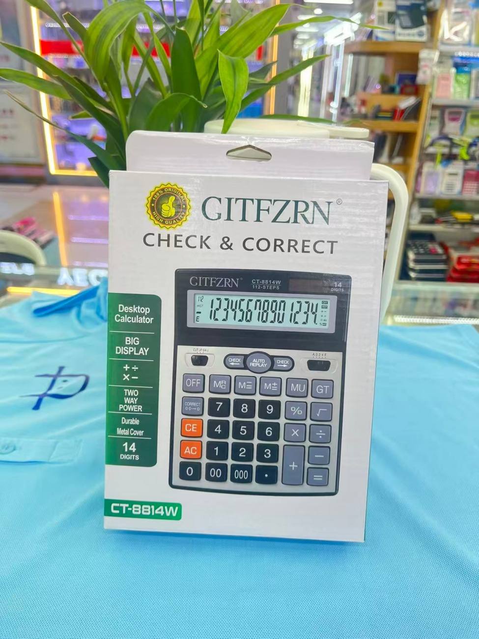 Battery Operated Professional Financial Calculator Large Button HD Display Desktop Calculating Machine for Office Accounting Business Home Use