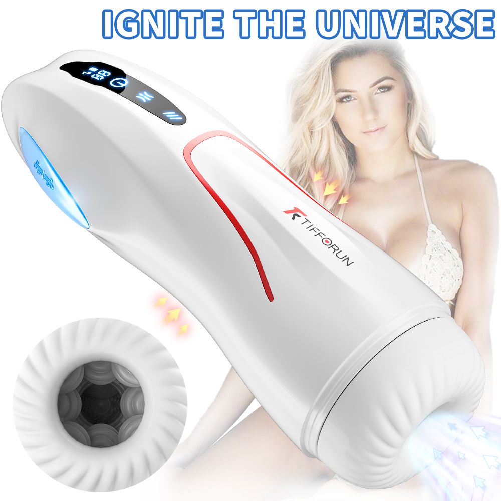 Male Masturbator Penis Pump - Male Sex Toys for Men with Upgrade 12 S Vacuum Pump & 7 Thrusting Rotating Vibrating Sucking Licking LCD Adult Toys Mens Sex Toys Pumps & Enlargers