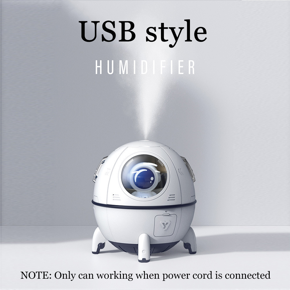 MJ046 New Astronaut Air Humidifier 220ml Electric Ultrasonic Aroma Essential Oil Diffuser Colorful LED Light USB Mist Sprayer Gifts