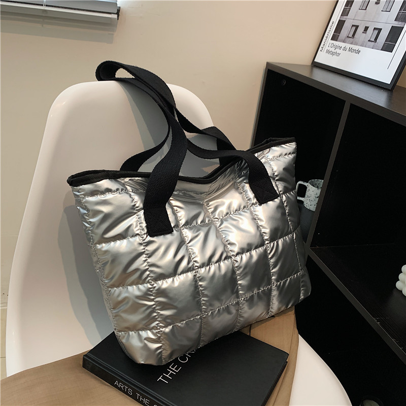 6318 Ladies Bag Fall/Winter 2022 New Korean Style Fashion Vintage Large Capacity Space Cotton Tote Bag Women's Shoulder Bag

