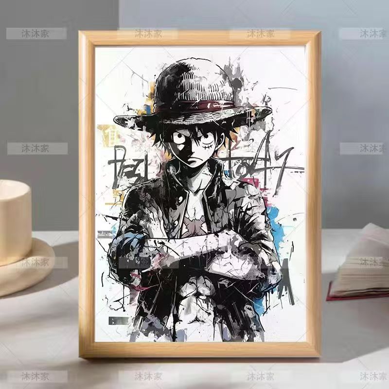 One Piece photo frame One Piece Luffy Handmade two-dimensional photo frame Japanese Zoro hand-painted friend giftLuffy1