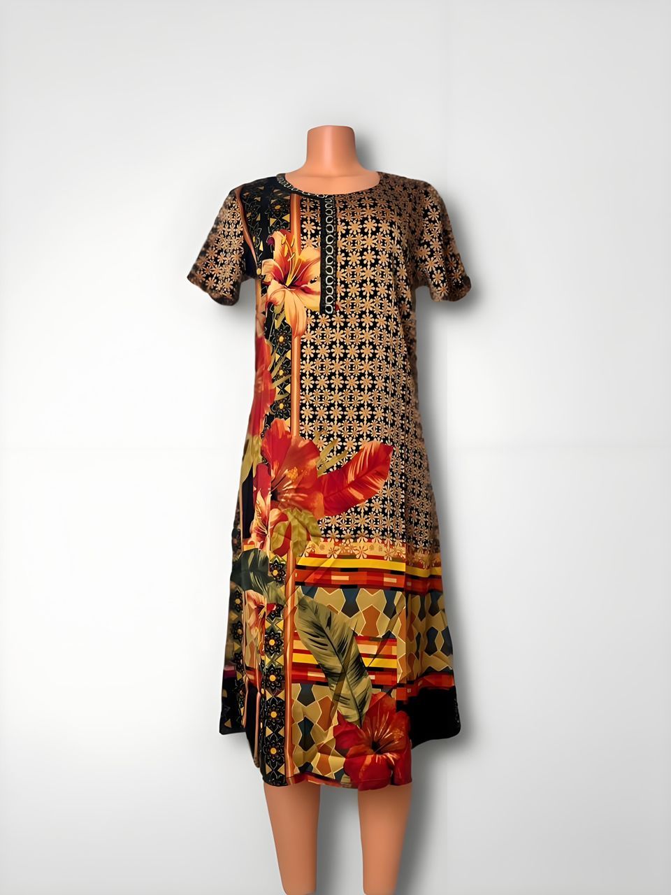 92% Silk Women Dress- Custom Digital Printing Women Dress
