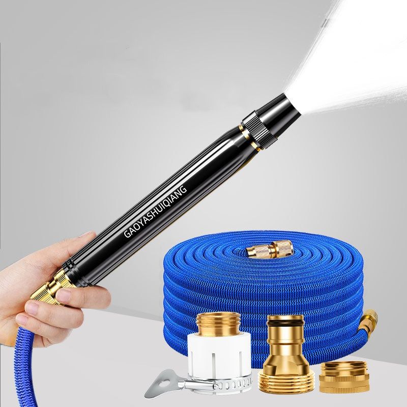 Upgraded Jet Nozzle for Garden Hose Power Washer Wand Hydro Jet High Pressure Washer Tools with 2 Different Nozzles and Hose Quick ConnectorsBlack+Blue Tube