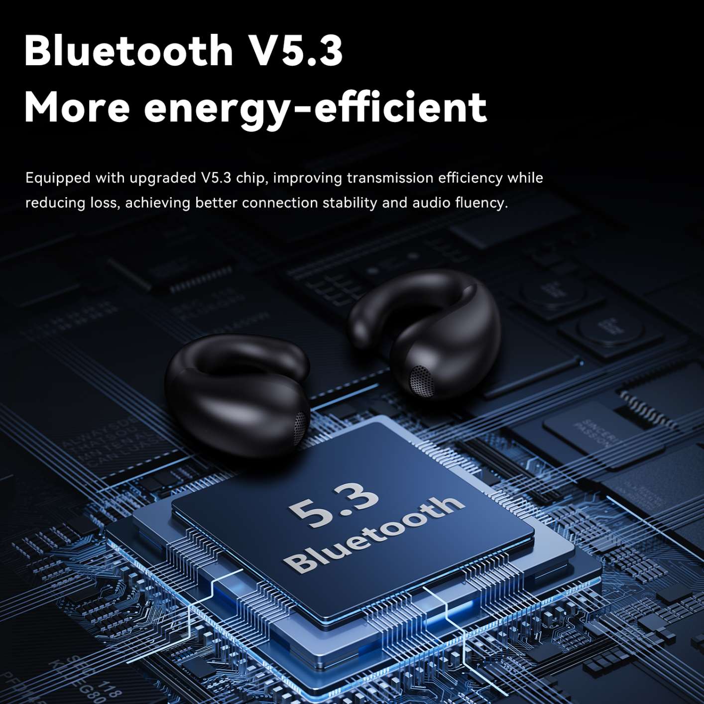 YYK-Q92 Wireless Ear Clip Bone Conduction Headphones Waterproof Bluetooth Open Ear Earbuds Cycling Earpiece Noise Canceling Headset Sports Bluetooth 5.0 Earphones Headset for Driving