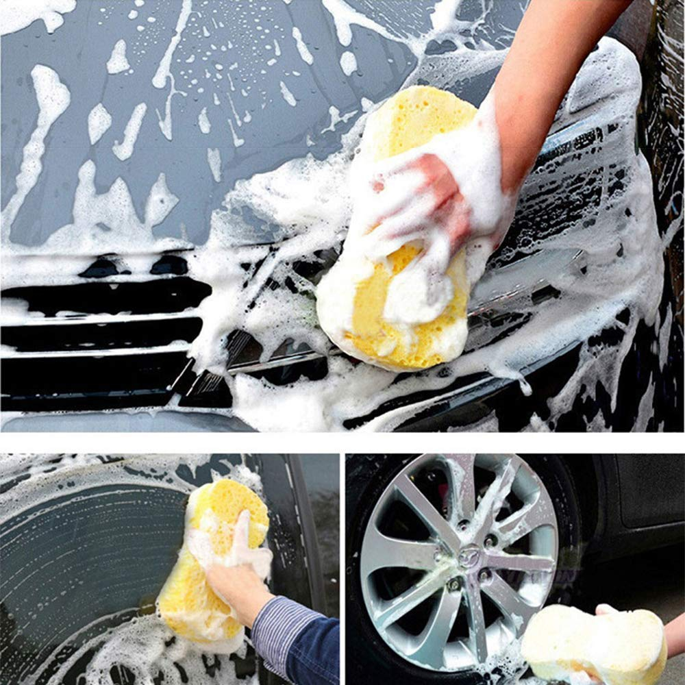 3pcs Car Wash Sponges Multi-Functional Sponge Multi-Color Cleaning Sponges with Vacuum Compressed Packing