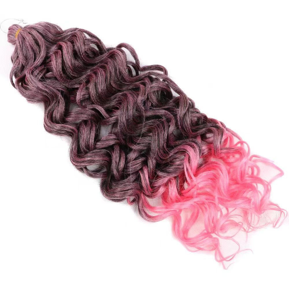Wig Latin American curly wig big curly Hawaiian curly crochet braided fluffy gradient color hair extension water ripple wave curl