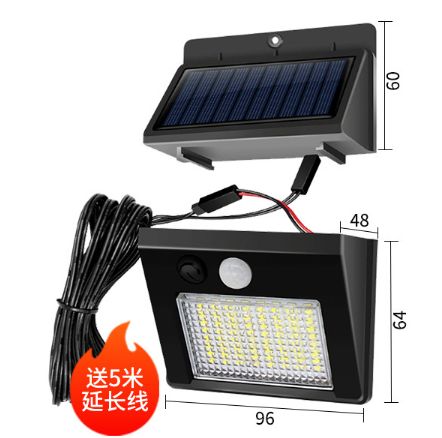 Solar Light for Outdoor/Indoor,  LED Solar Light Outdoor with Motion Sensor, IP65 Waterproof, 120 Lighting Angle, Solar Wall Light for Garden with  Cable