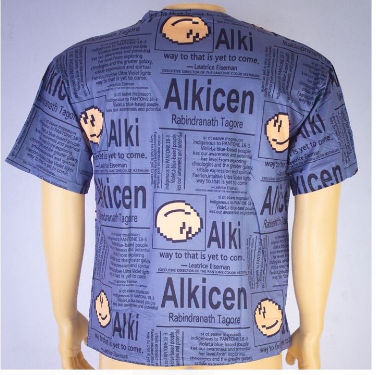 Crew neck 100% cotton letter all over print design streetwear T- shirt for men
