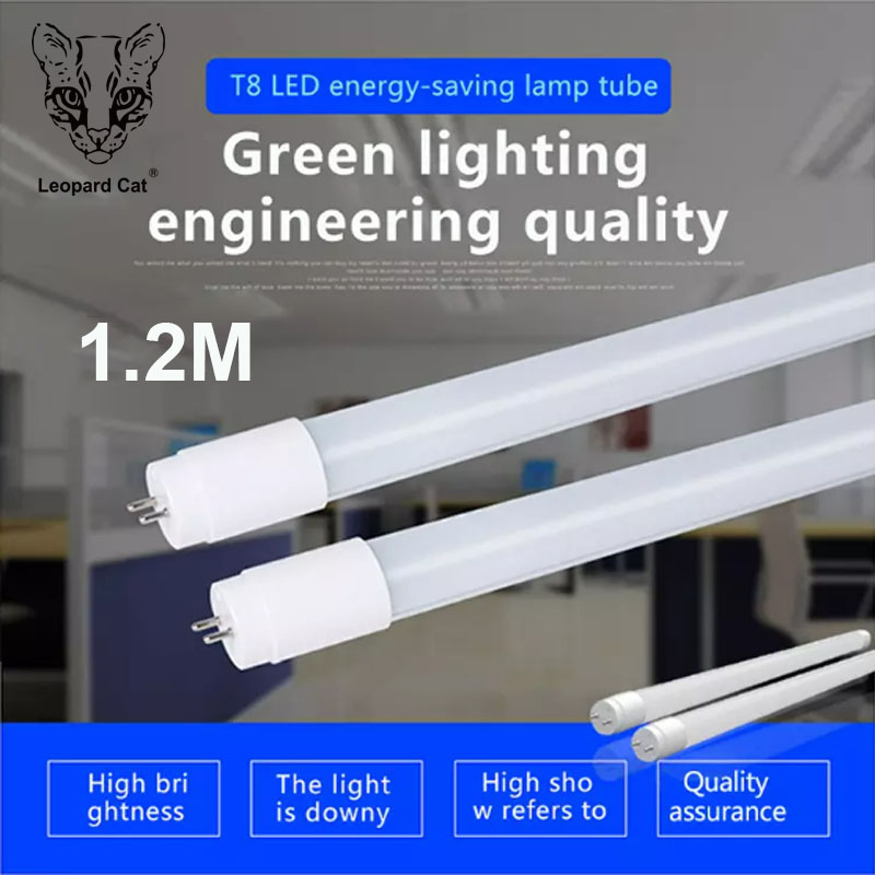 Leopard Cat T8 LED Tube Bulb Ballast Bypass Fluorescent Lamp Replacement, 5000K Daylight, 0.6m 9W, 1.2m 20W, Glass Clear Cover, Retrofit, Dual Power, Commercial Grade