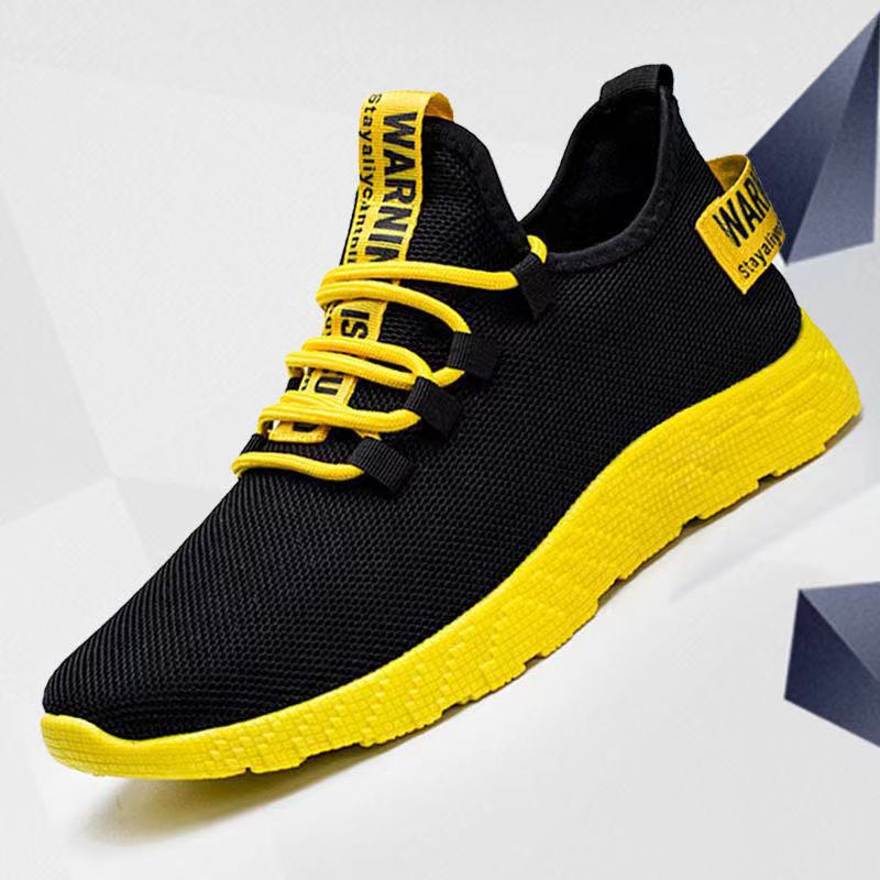 Men's Casual Breathable Lace-Up Sneakers with Soft Soles and Comfortable Lightweight Running Shoes