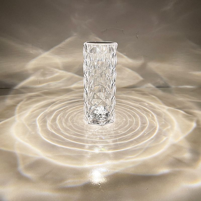 RGB crystal rose desk lamp atmosphere lamp creative gift decoration night light USB charging three-color touch rose lamp