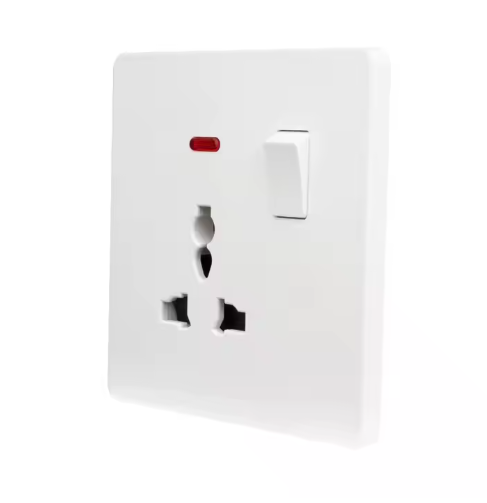 High-Quality Wall White PC Three-pin Sockets and Light Switches UK Double Socket Switches