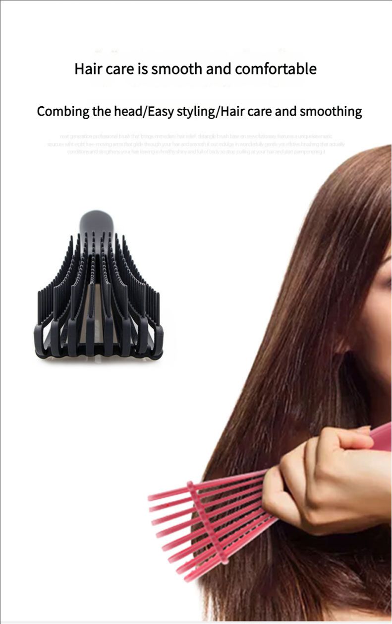 LUOTTS Cross border Octopus Comb Women's Shampoo Comb Smooth Hair Comb Hairdressing Big Bend Comb Straight Roll Styling Comb Pork Rib Comb