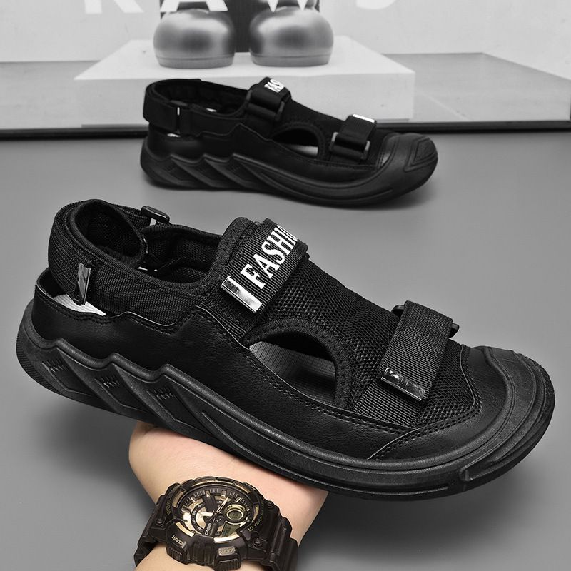 Men's soft-soled sandals 2025 Summer new style Roman vacation casual beach shoes Crocs breathable headband sandals