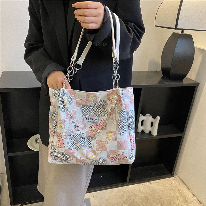 5647 Digital Printing Beach Canvas Bags Women Handbags Ladies PU Tote Bag With Zipper