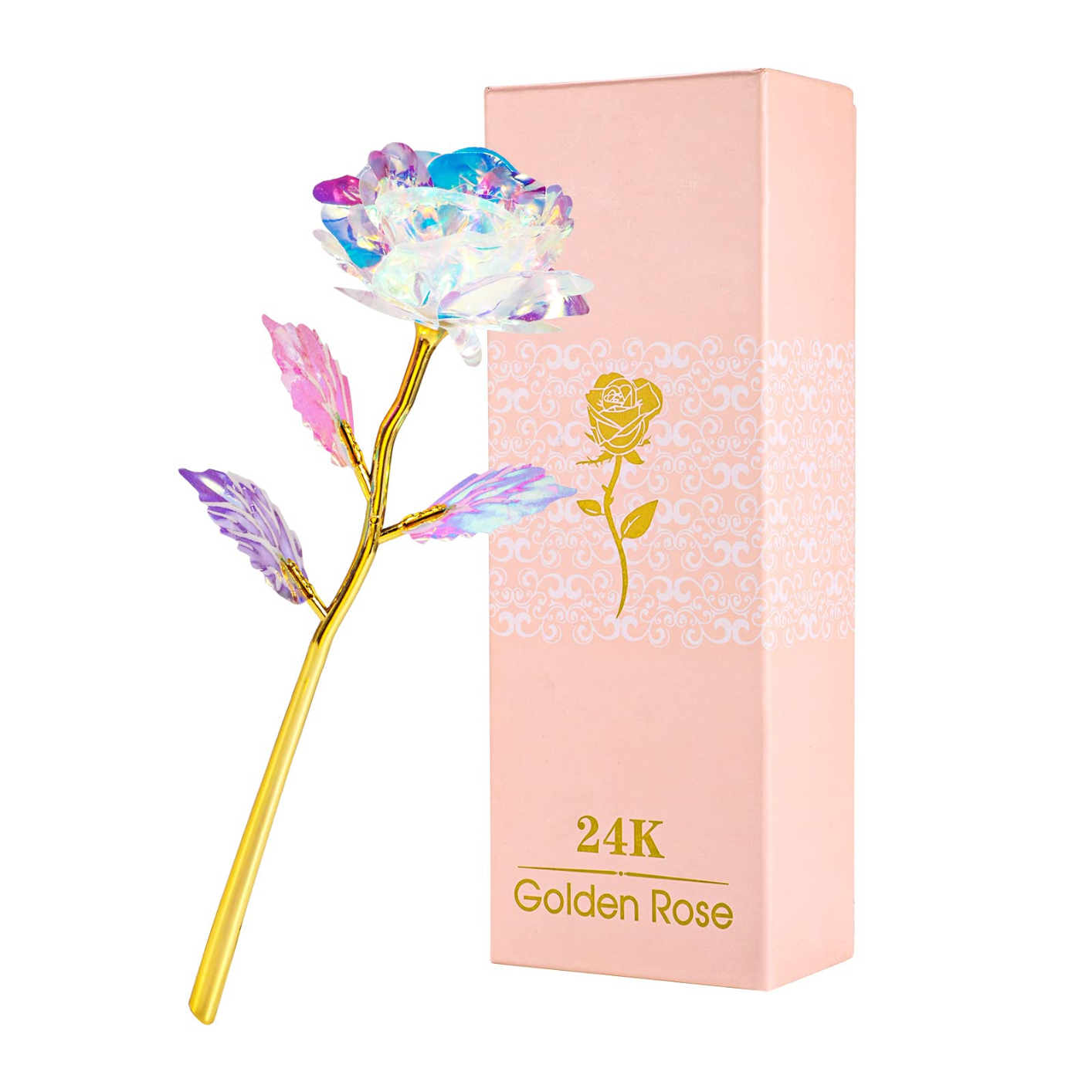 24K Golden Rose, Artificial Rose Flower Gifts for Her with Luxury Gift Box Great Gift Idea for Valentine's Day, Mother's Day, Birthday, Anniversary
