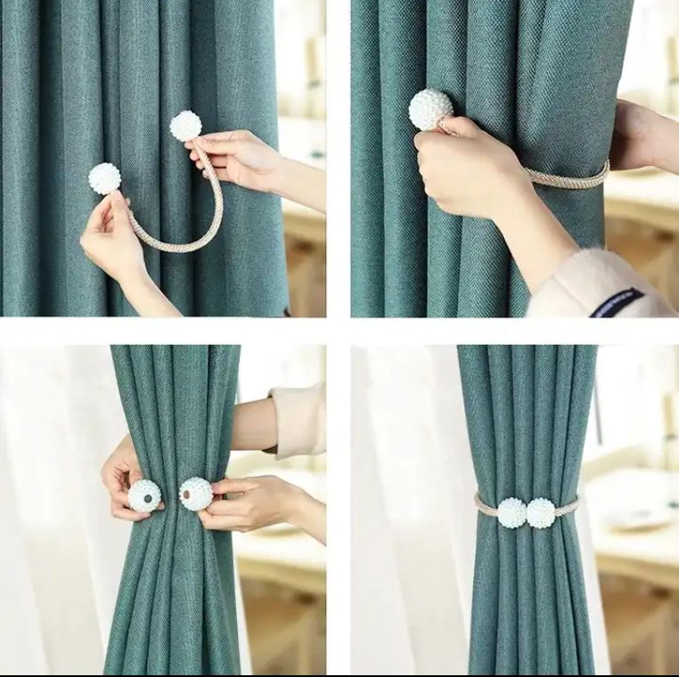 Curtain buckle accessories pearl magnetic binding rope