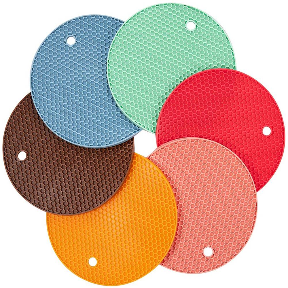 Silicone Insulation pad Pot Mat Trivet Pad Heat Resistant Anti-Slip for Table Oven Mitts (6 pack)