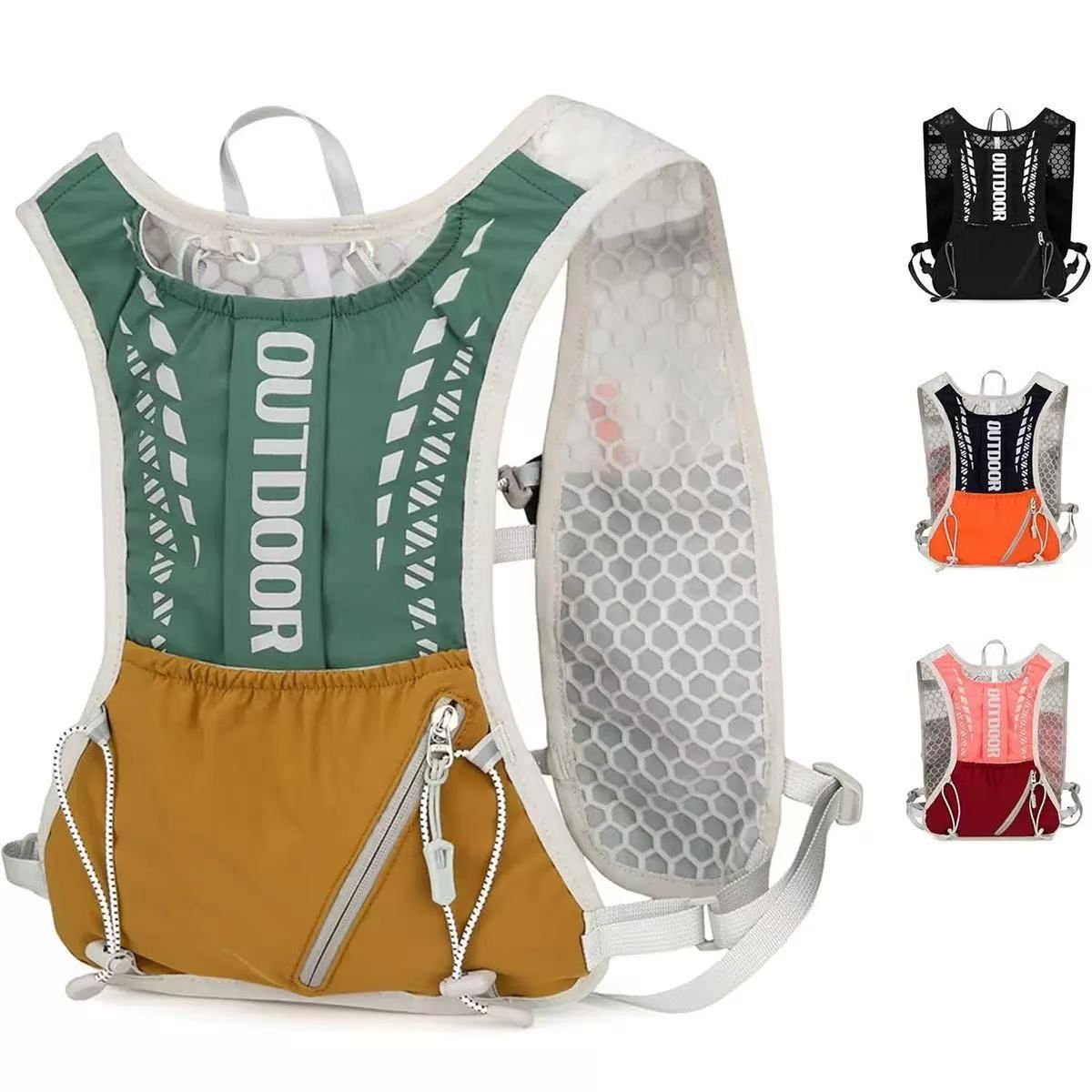 Lightweight Hydration Hiking Backpack, Portable Outdoor Daypack for Running, Cycling, Marathon, Trekking and Camping
Orange & Green	