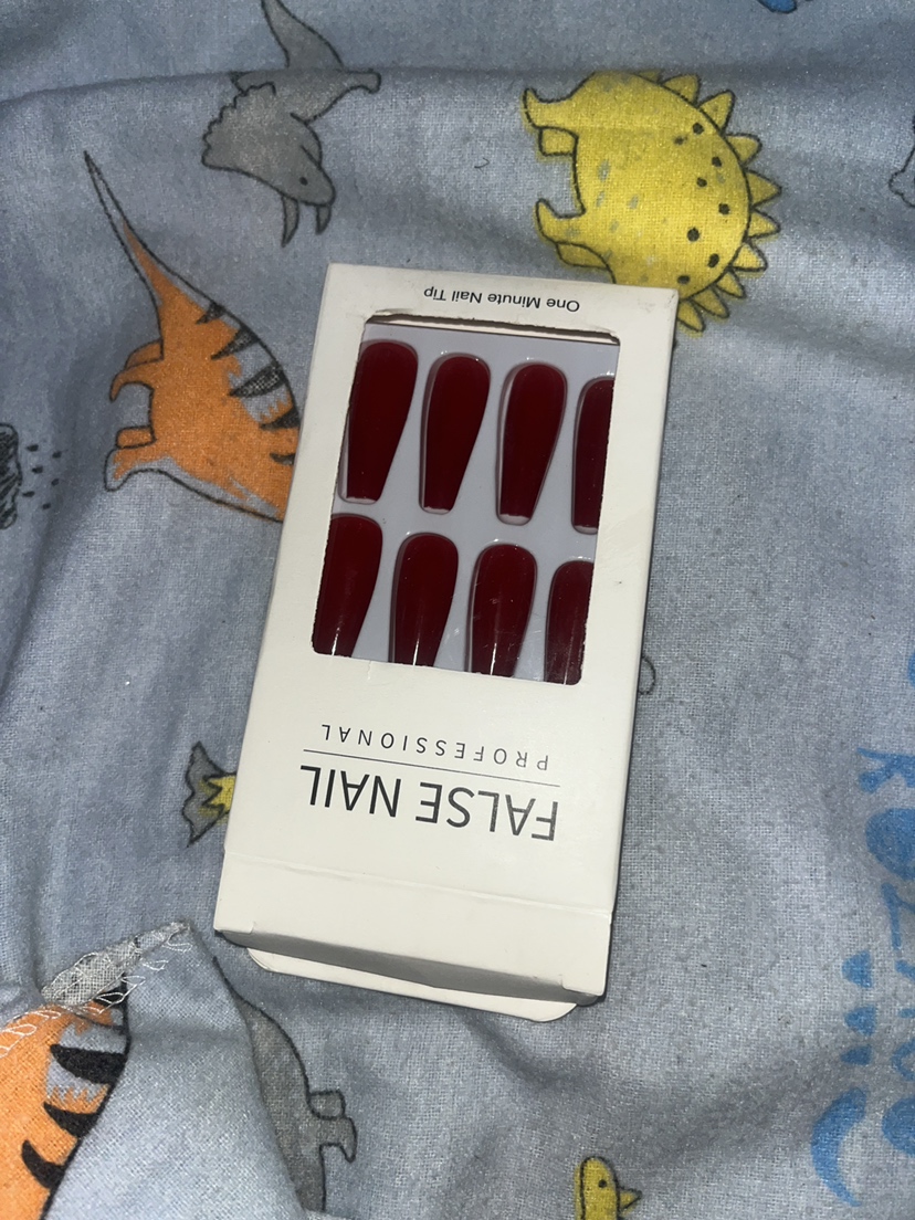 Fake Nails Matte Red And Blue Acrylic Frosted Ballerina Acrylic For Nails For Women evaluates picture